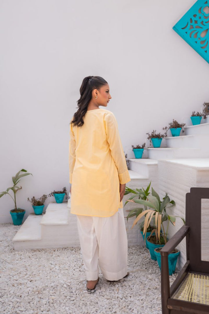 Sadia Aamir - Buttercup - Light Yellow - Pure Lawn - 1 Piece