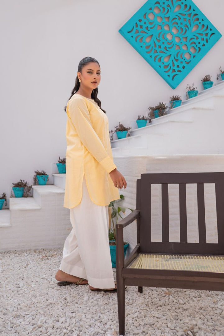 Sadia Aamir - Buttercup - Light Yellow - Pure Lawn - 1 Piece