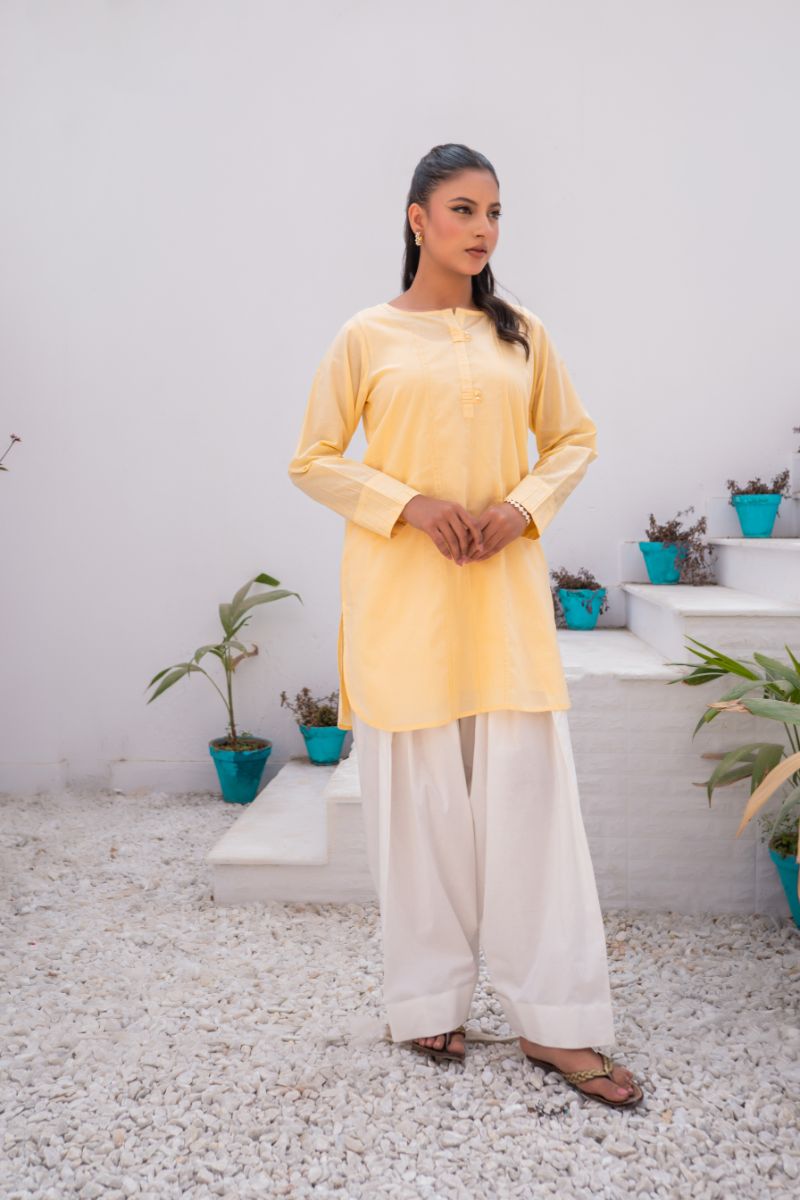 Sadia Aamir - Buttercup - Light Yellow - Pure Lawn - 1 Piece