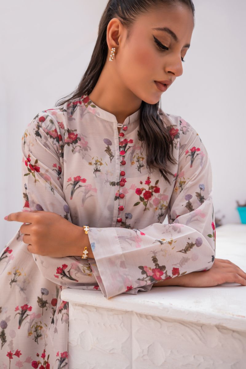 Sadia Aamir - Carnation - Printed - Pure Silk Lawn - 1 Piece