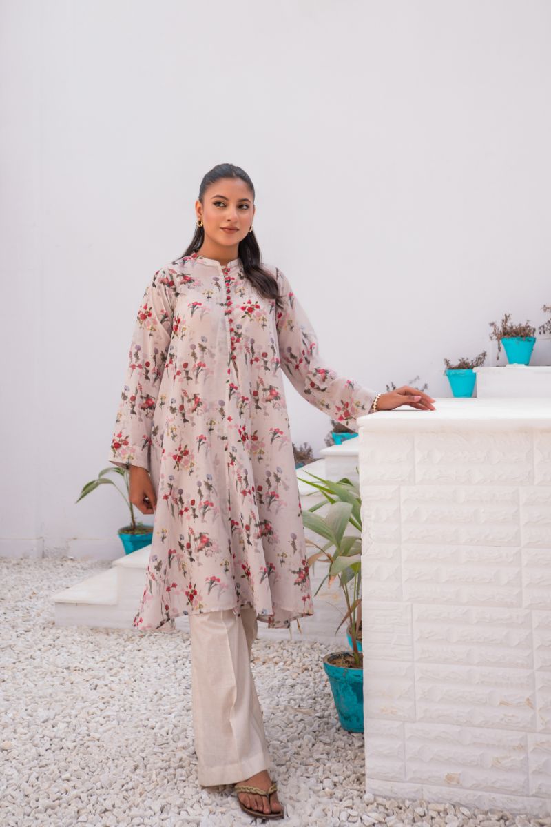 Sadia Aamir - Carnation - Printed - Pure Silk Lawn - 1 Piece