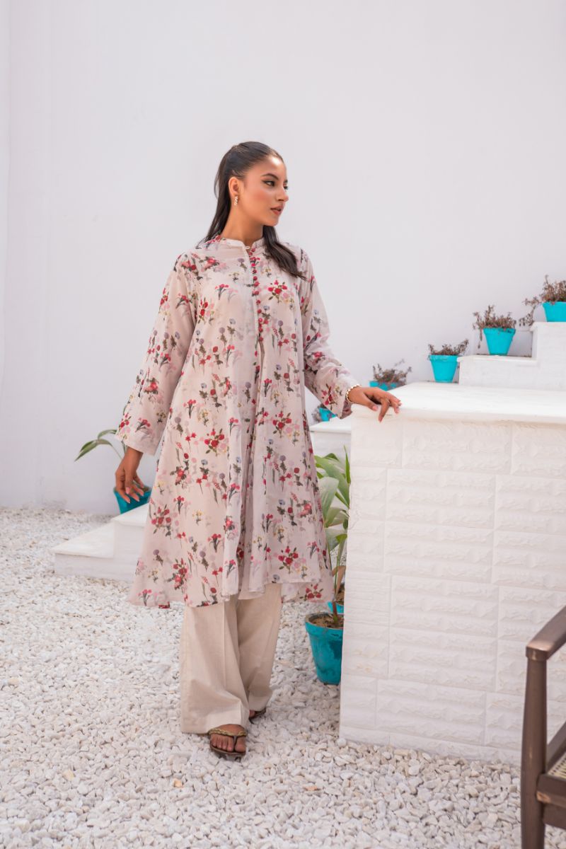 Sadia Aamir - Carnation - Printed - Pure Silk Lawn - 1 Piece