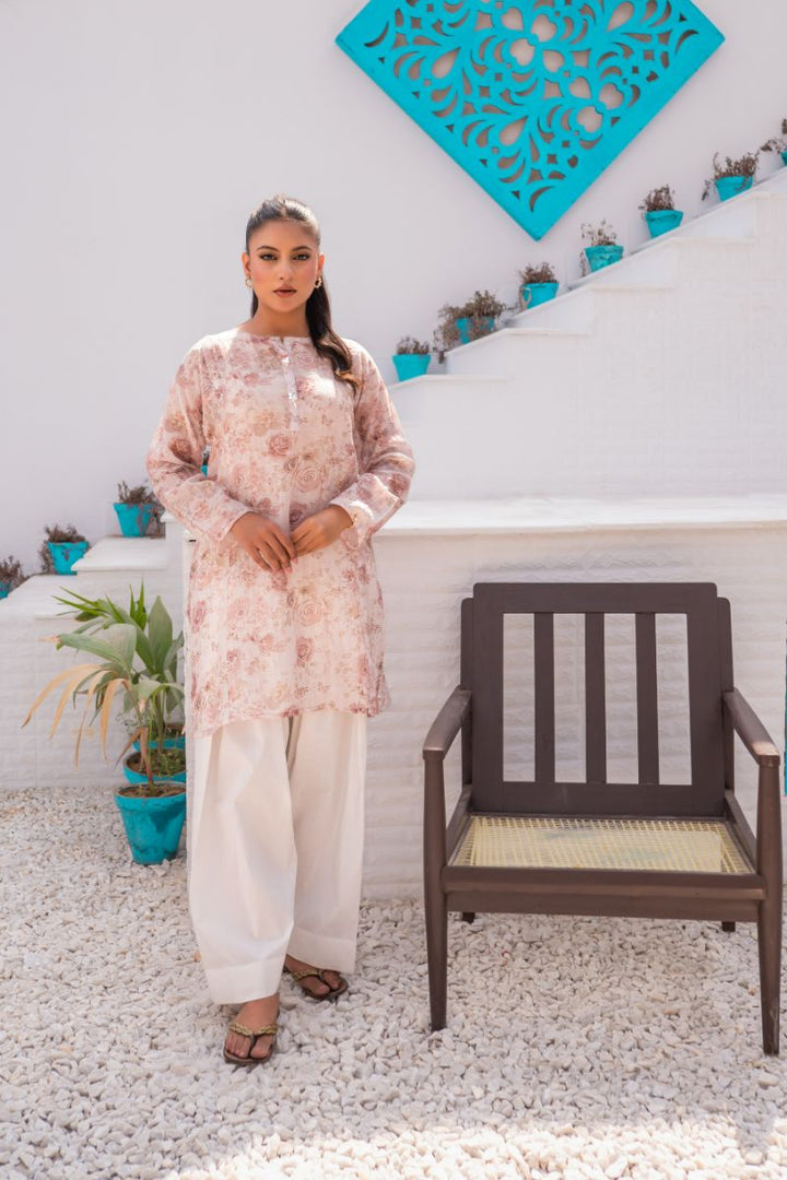 Sadia Aamir - Cherry Blossam - Printed - Crinkle Silk Lawn - 1 Piece
