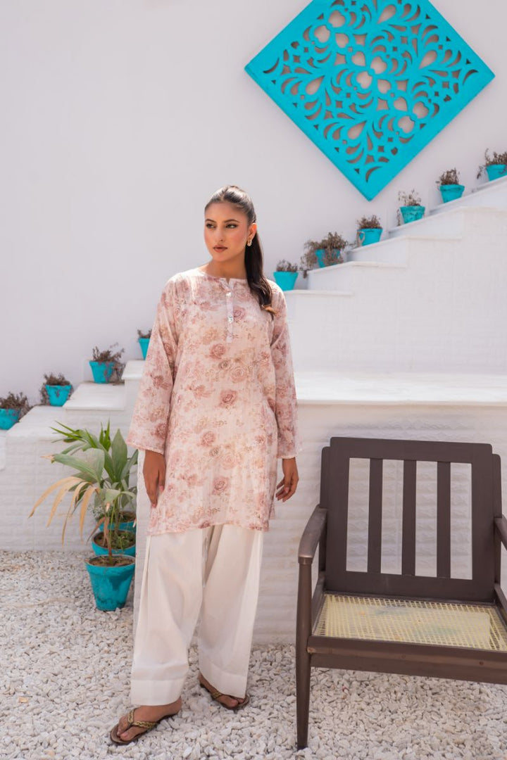 Sadia Aamir - Cherry Blossam - Printed - Crinkle Silk Lawn - 1 Piece