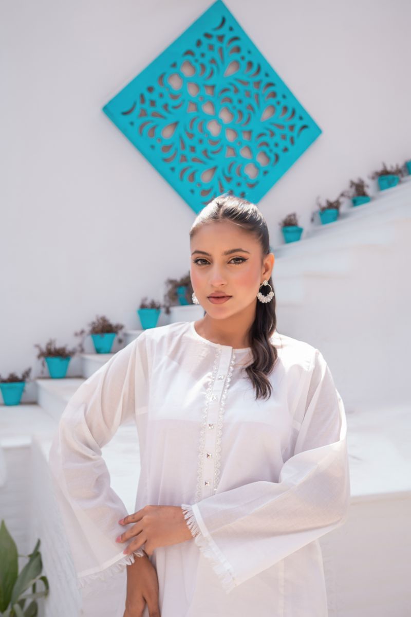Sadia Aamir - Lily - White - Pure Lawn - 1 Piece