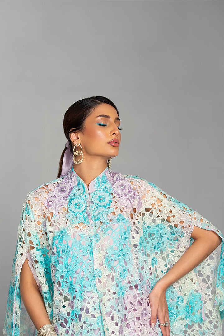 Salahuddin Pasha - Lavender Cutwork Lace Jacket For Women - Purple - 2 Piece