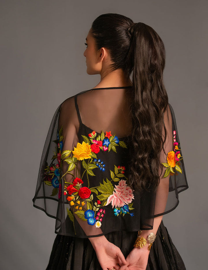 Salahuddin Pasha - Look 2 Silk Jacket For Women - Black - 2 Piece