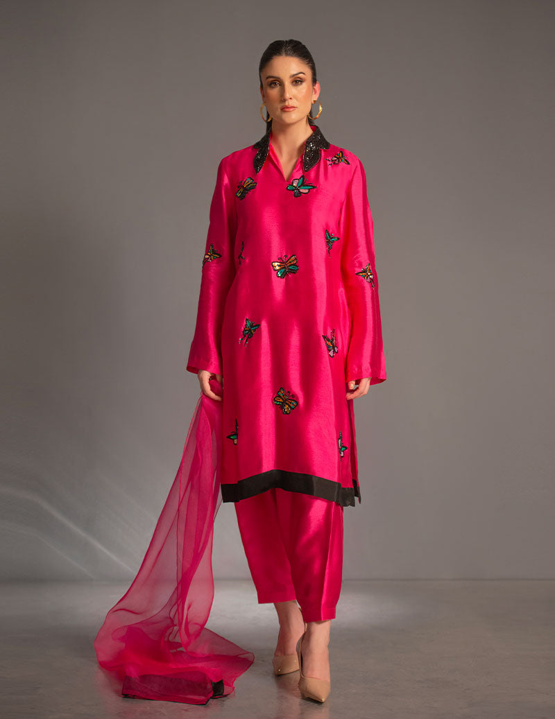 Salahuddin Pasha - Look 4 Silk Suit For Women - Pink - 3 Piece