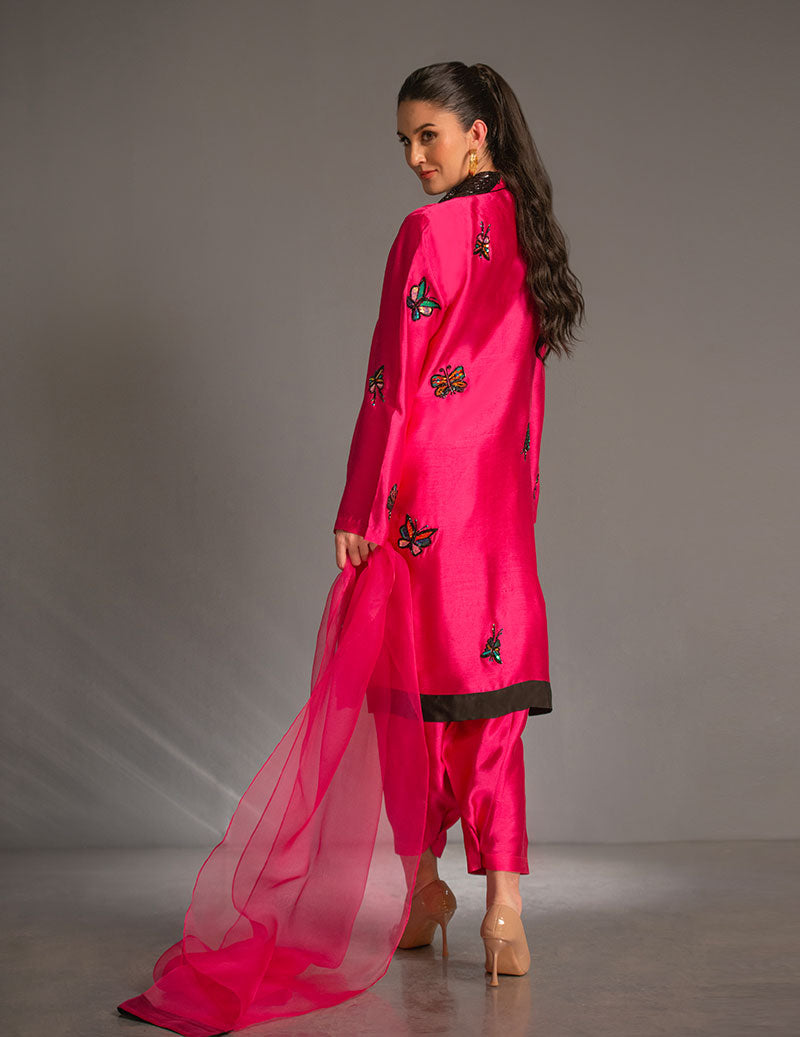 Salahuddin Pasha - Look 4 Silk Suit For Women - Pink - 3 Piece