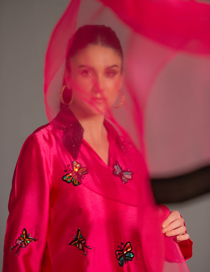 Salahuddin Pasha - Look 4 Silk Suit For Women - Pink - 3 Piece