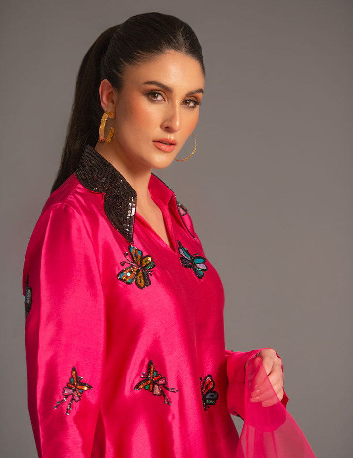 Salahuddin Pasha - Look 4 Silk Suit For Women - Pink - 3 Piece