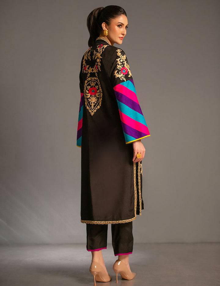 Salahuddin Pasha - Look 6 Silk Suit For Women - Black - 2 Piece