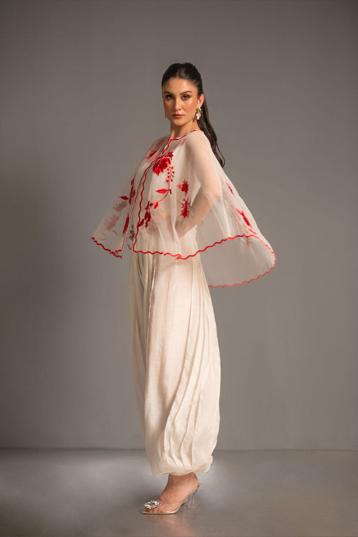 Salahuddin Pasha - Look 9 Silk Jacket For Women - Ivory - 2 Piece