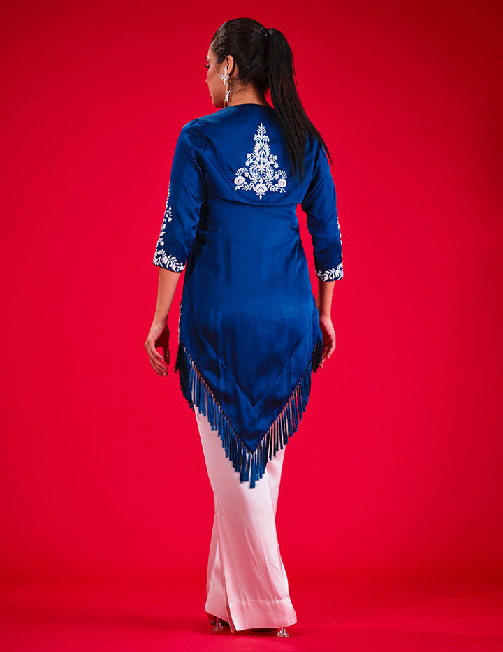 Salahuddin Pasha - Midnight Silk Suit For Women - Blue - 2 Piece
