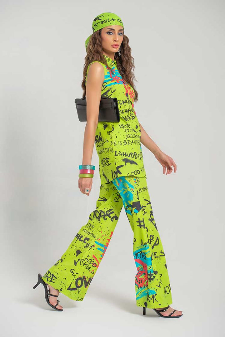 Salahuddin Pasha - Silk Co-ord set For Women - Green - 2 Piece