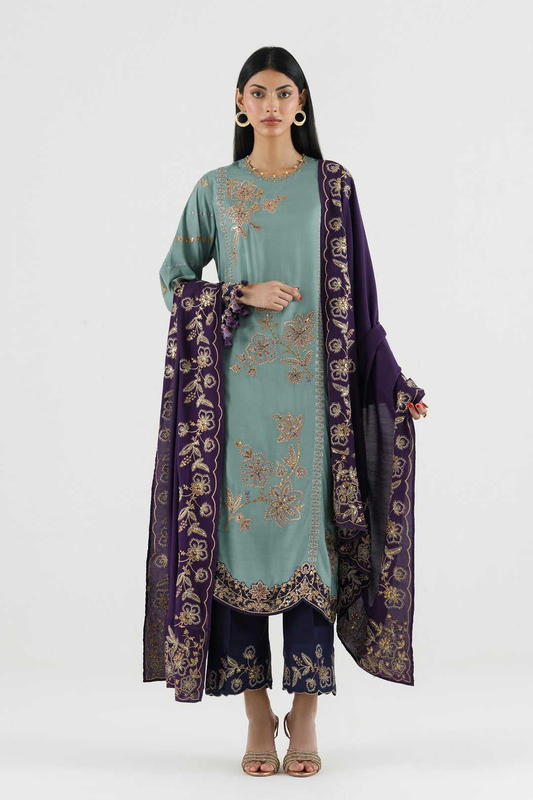 Sana Safinaz - Embroidered Suit For Women - 3 Piece