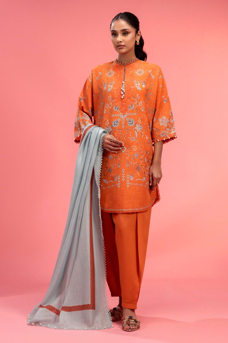 Sana Safinaz - H251-016B-3As - Lawn - 3 Piece - Unstitch