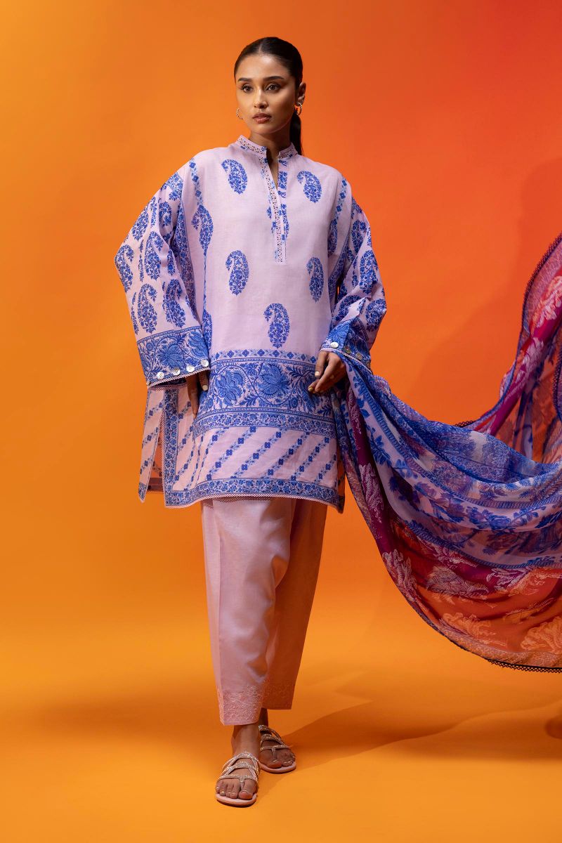Sana Safinaz - H252-005A-3Ci - Lawn - 3 Piece - Unstitched