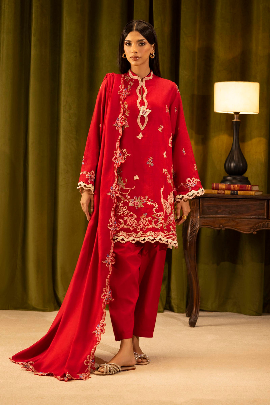 Sana Safinaz - Linen Muzlin - 3 Piece - Unstitched - M253-012B-3Cp