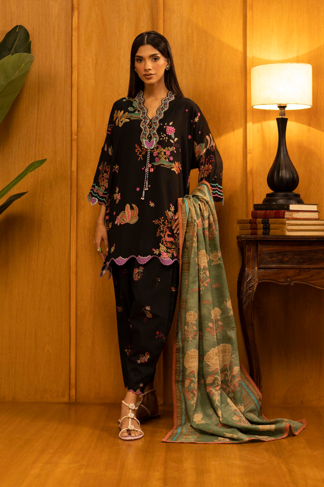 Sana Safinaz - Linen Muzlin - 3 Piece - Unstitched - M253-014B-3Cq