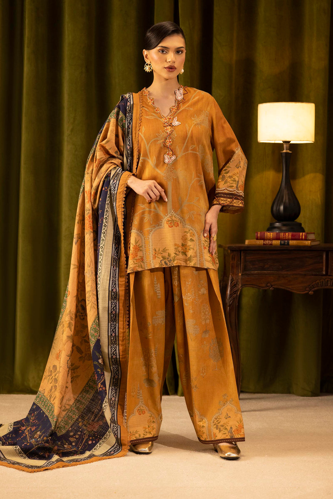Sana Safinaz - Linen Muzlin - 3 Piece - Unstitched - M253-016B-3Cy
