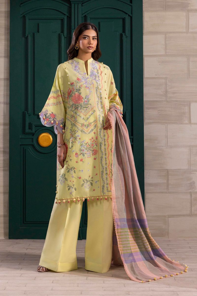 Sana Safinaz - M251-001B-3Dg - Lawn - 3 Piece - Unstitch