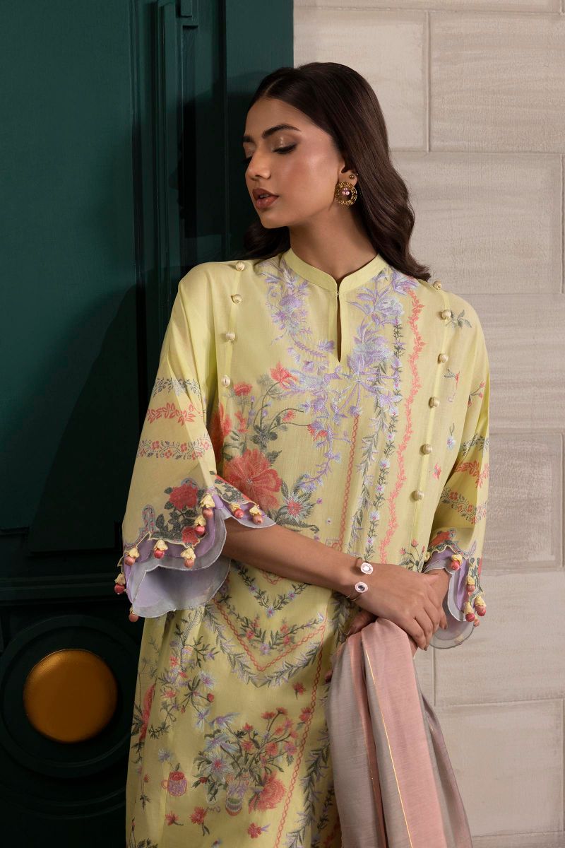 Sana Safinaz - M251-001B-3Dg - Lawn - 3 Piece - Unstitch