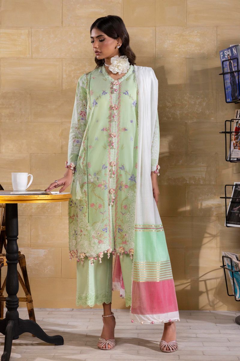 Sana Safinaz - M251-008A-3Dg - Lawn - 3 Piece - Unstitch