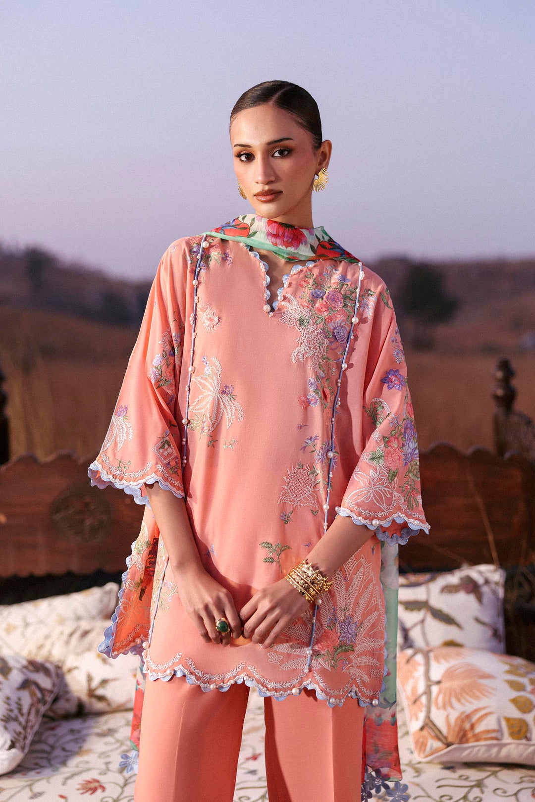 Sana Safinaz - Muzlin Lawn Unstitch Suit For Women - 3 Piece