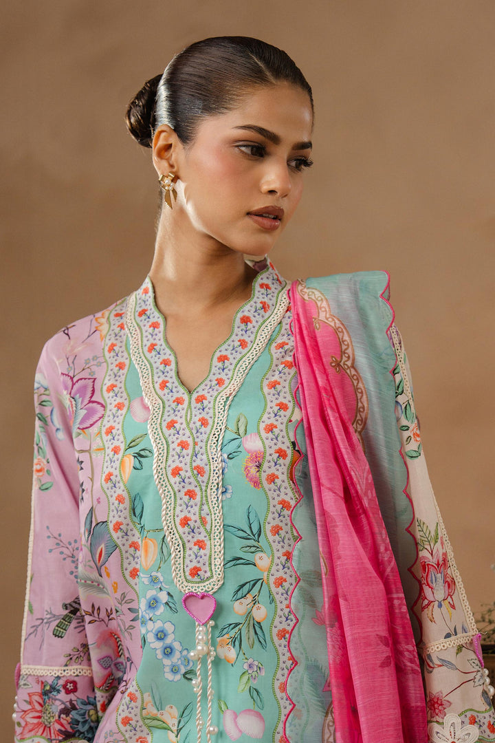 Sana Safinaz - Muzlin Lawn Unstitch Suit For Women - 3 Piece