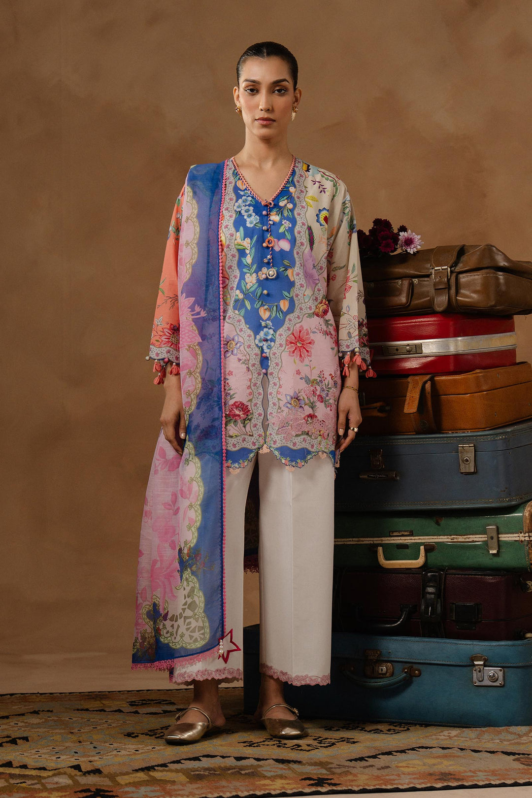Sana Safinaz - Muzlin Lawn Unstitch Suit For Women - 3 Piece