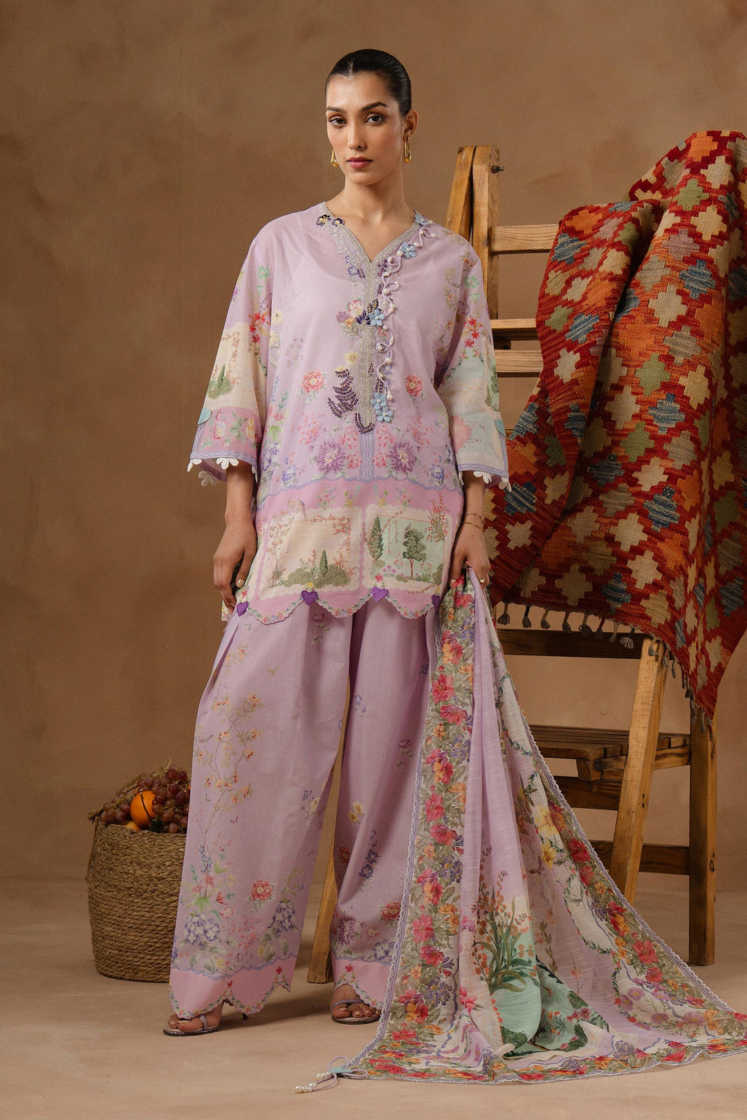 Sana Safinaz - Muzlin Lawn Unstitch Suit For Women - 3 Piece
