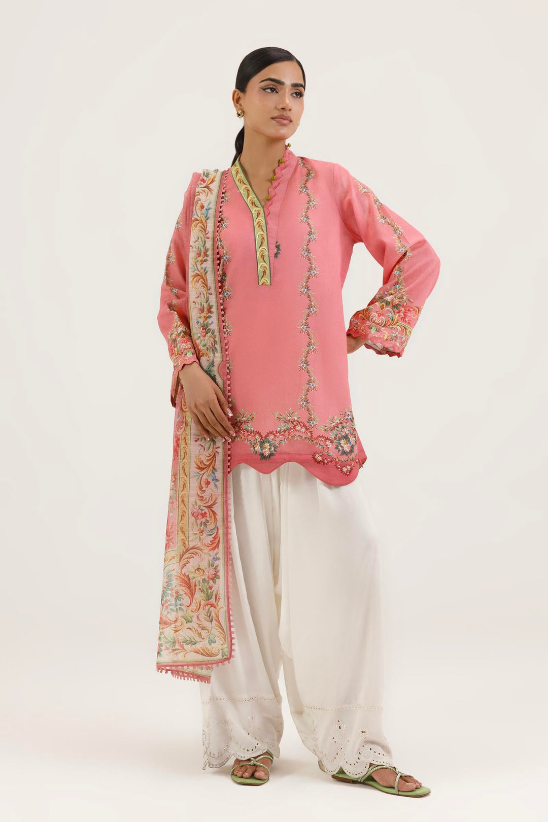 Sana Safinaz - Printed Dobby Suit For Women - 2 Piece