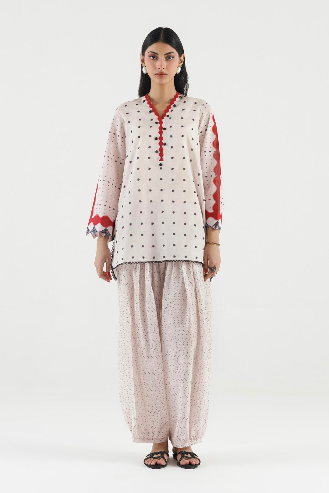 Sana Safinaz - Printed Dobby Suit For Women - 2 Piece
