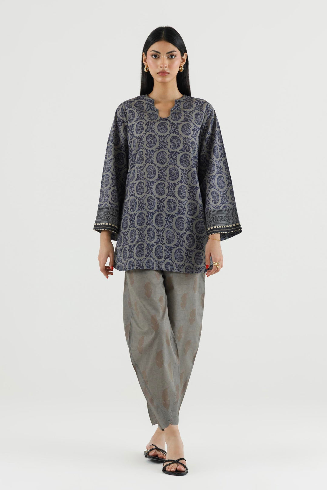 Sana Safinaz - Printed Dobby Suit For Women - 2 Piece