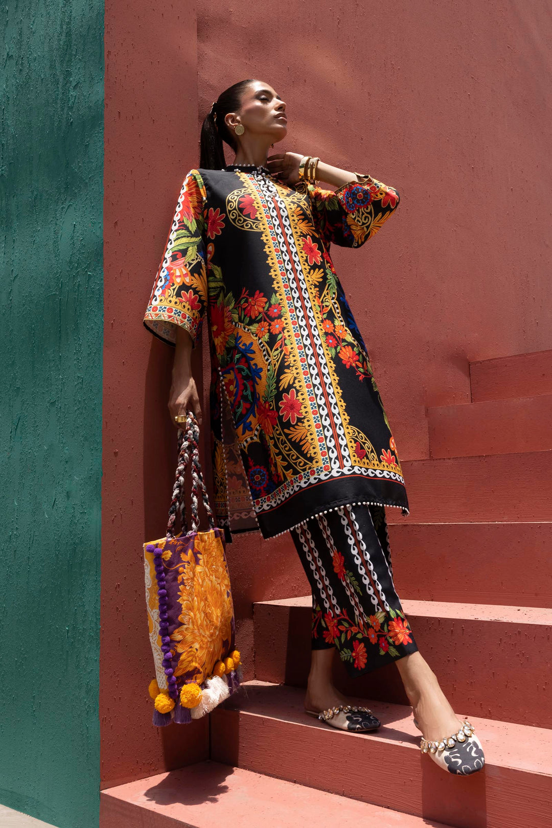 Sana Safinaz - Printed Viscose Suit For Women - 2 Piece