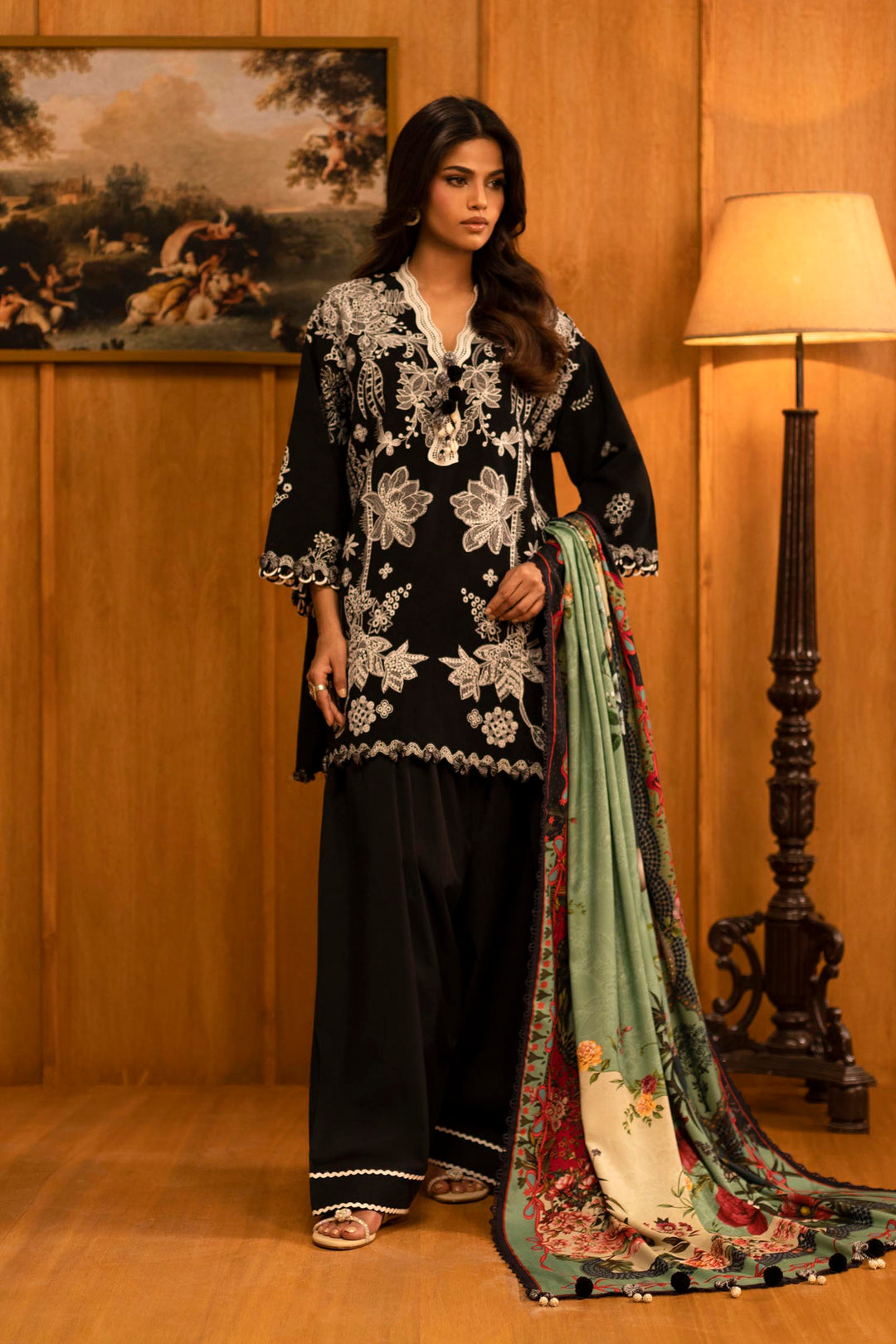 Sana Safinaz - Slub Muzlin - 3 Piece - Unstitched - M253-005A-3Ap
