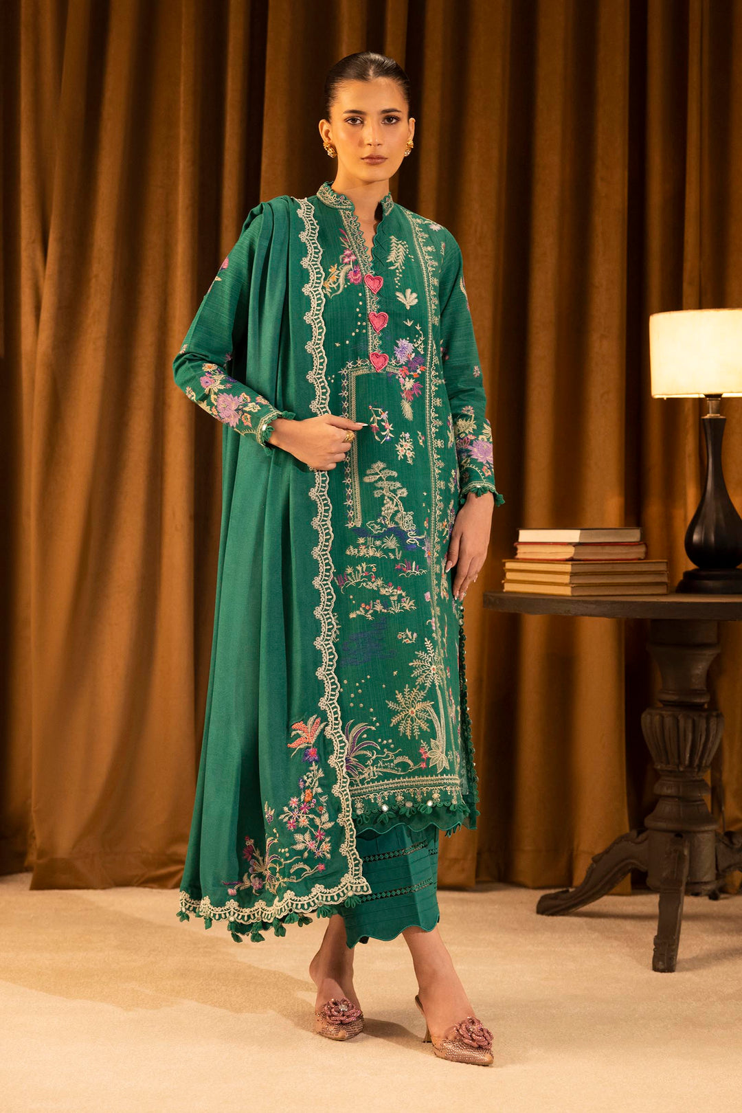 Sana Safinaz - Slub Muzlin - 3 Piece - Unstitched - M253-007A-3Cp