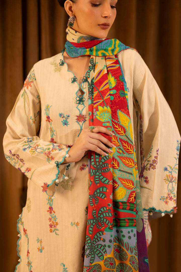 Sana Safinaz - Slub Muzlin - 3 Piece - Unstitched - M253-008B-3Cy