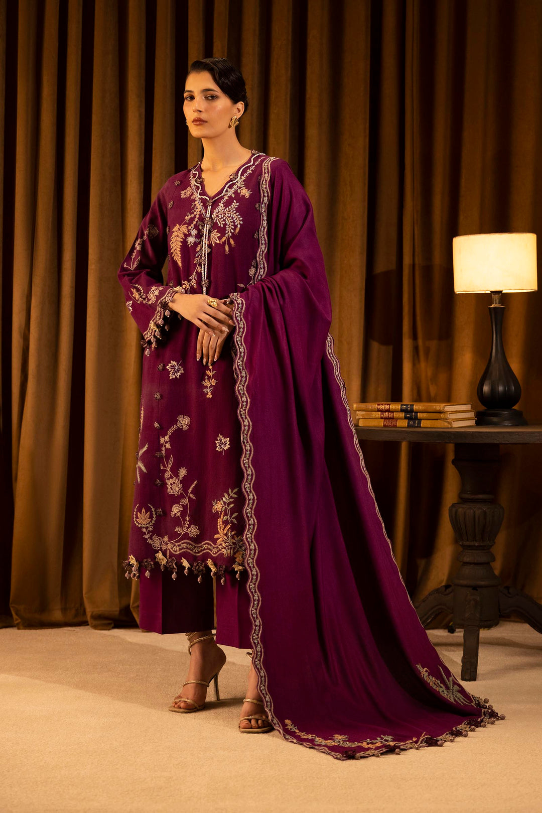 Sana Safinaz - Slub Muzlin - 3 Piece - Unstitched - M253-011B-3Cp