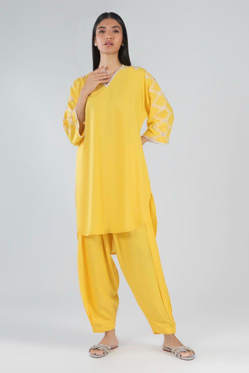 Sana Safinaz - Ss23Bse217F - Linen - Yellow