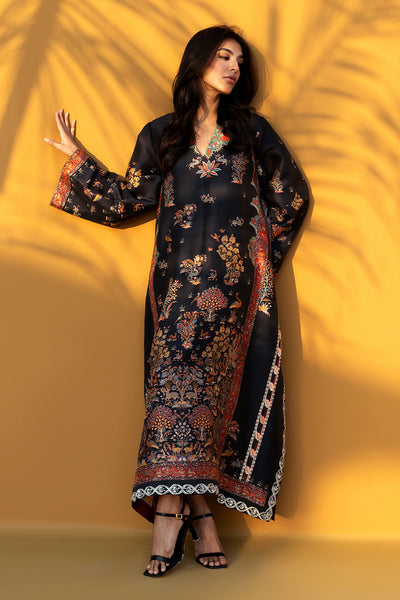 Sania Maskatiya - Jou (A) Raw Silk Suit For Women - Ebony - 2 Piece