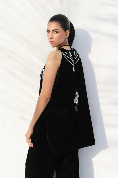 Sania Maskatiya - Lena Velvet Suit For Women - Ebony 2 Piece