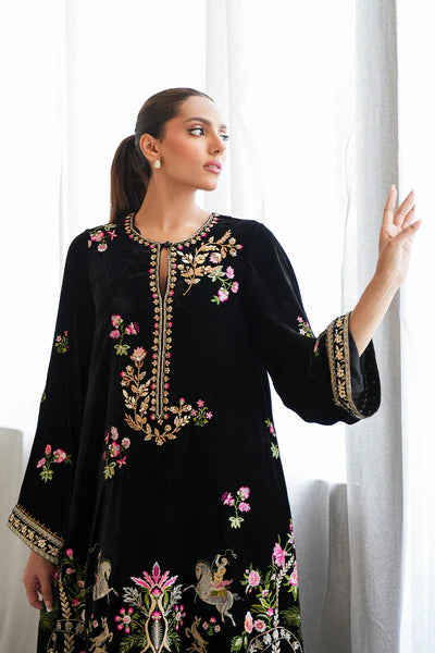 Sania Maskatiya - Lois Velvet Suit For Women - Ebony 1 Piece