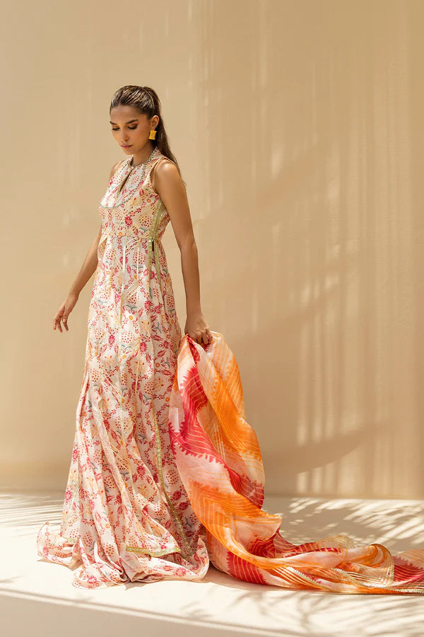 Sania Maskatiya - Ralia (A) - Khaddi Silk , Khaddi Silk , Organza - Ivory/Blush - 3 Piece