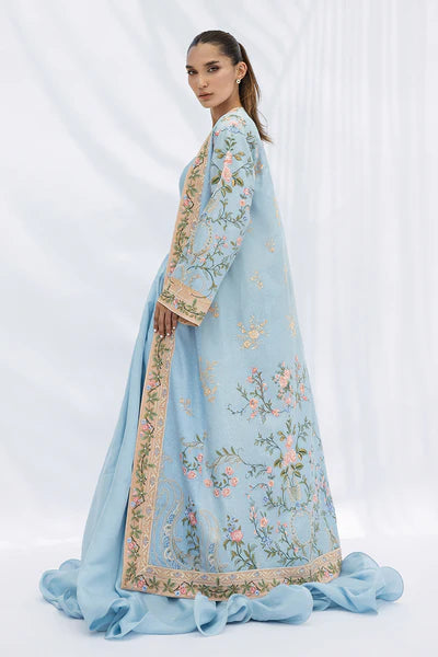 Sania Maskatiya - Reyn Jamawar & Khaddi Silk Suit For Women - Ice Blue - 3 Piece