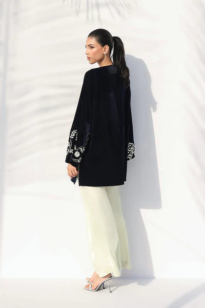 Sania Maskatiya - Serra Charmeuse,Velvet Suit For Women - Ivory 3 Piece