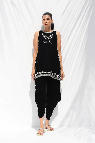 Sania Maskatiya - Suko Velvet Suit For Women - Ebony 2 Piece