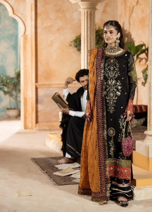 Sara Jahan - Rang E Bahar Chiffon Embroidered Suit For Women - Black - 3 Piece