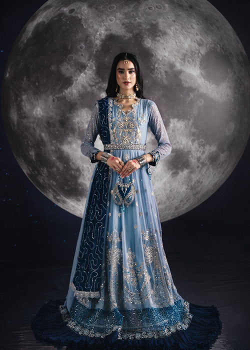Sara Jahan - Rang E Bahar Chiffon Embroidered Suit For Women - Ice Blue - 3 Piece